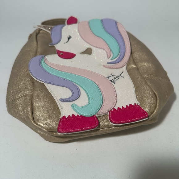Pink and Gold Unicorn Backpack with Rounded Shape - Picture 2 of 6